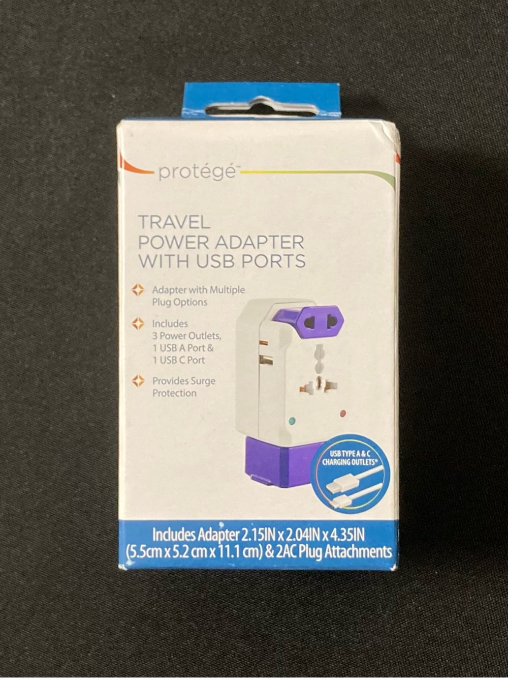⭐️ Protege Power Travel Adapter with USB Ports